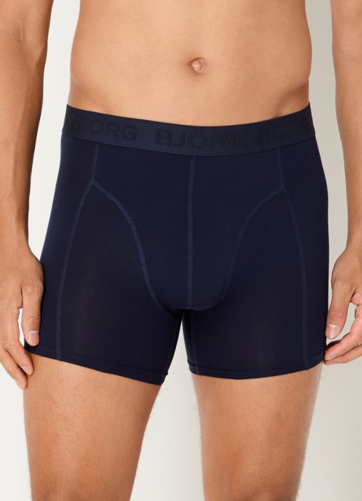 Björn Borg Boxershort met logoband in 5-pack - voorkant 4 donkerblauw