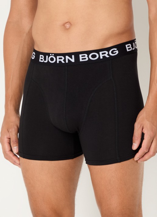 Björn Borg Boxershort met logoband in 7-pack - voorkant 3 zeegroen