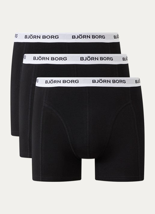 Björn Borg Boxershort van katoen in 3-pack - voorkant zwart