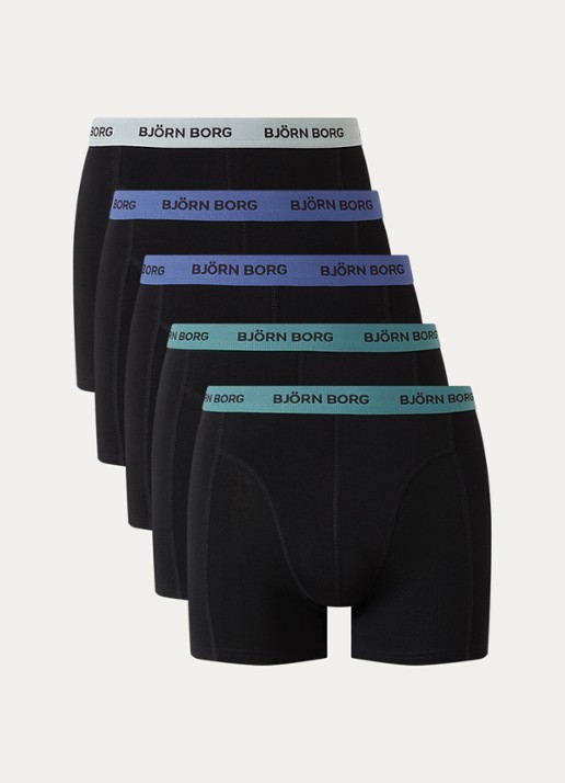 Björn Borg Boxershort van katoen in 5-pack - voorkant zwart