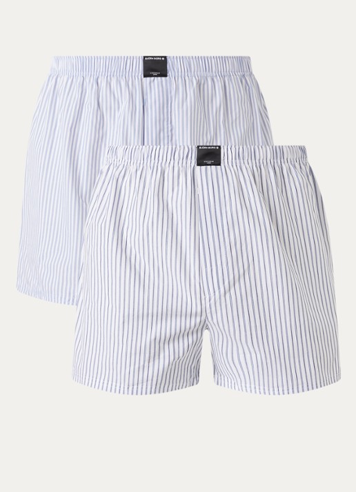 Björn Borg Boxershorts met logoband in 2-pack - voorkant 3 blauw
