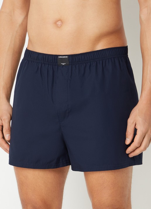 Björn Borg Boxershorts met logoband in 2-pack - voorkant 2 donkerblauw