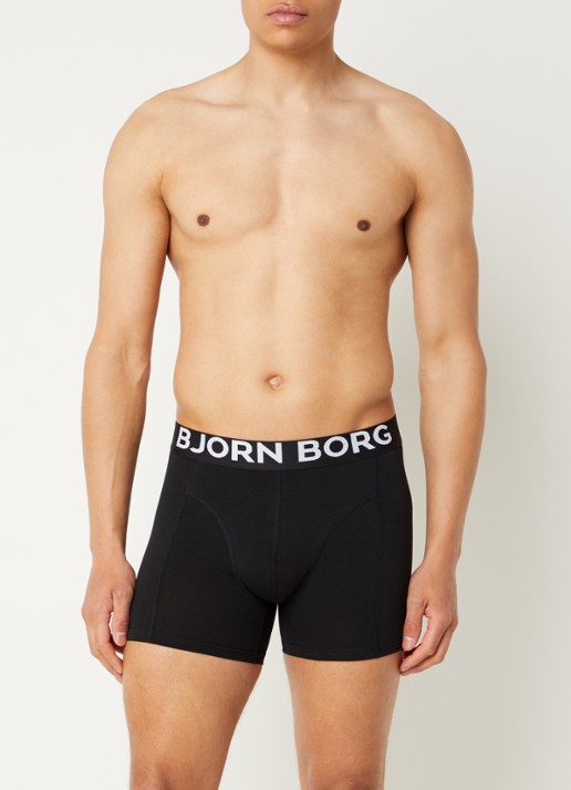 Björn Borg Boxershorts met logoband in 2-pack - detail 4 donkerblauw