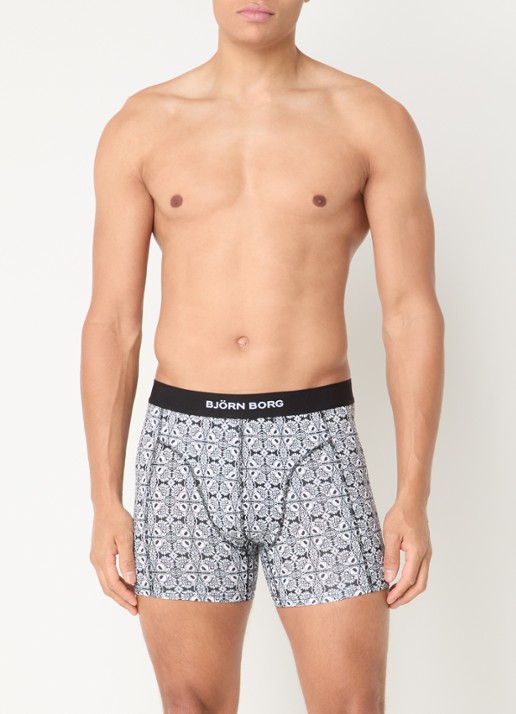 Björn Borg Boxershorts met logoband in 2-pack - voorkant 3 zwart