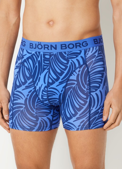 Björn Borg Boxershorts met logoband in 3-pack - voorkant 4 donkerblauw