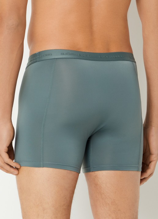 Björn Borg Boxershorts met logoband in 3-pack - achterkant 4 bronsgroen