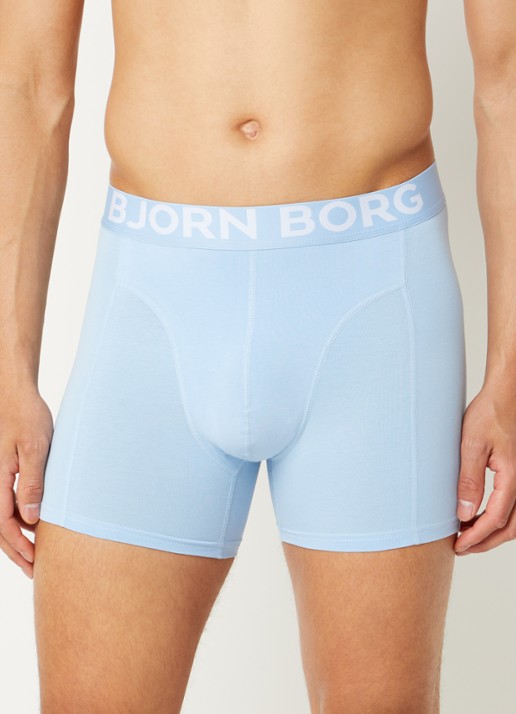 Björn Borg Boxershorts met logoband in 3-pack - voorkant 4 blauw
