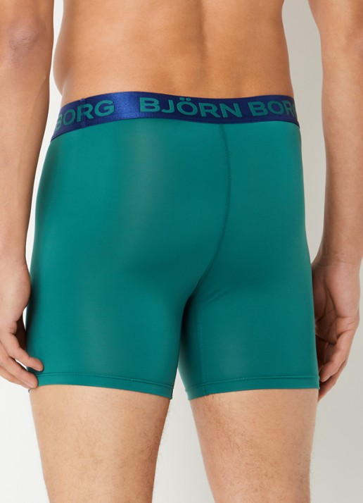 Björn Borg Boxershorts met logoband in 3-pack - achterkant donkerblauw