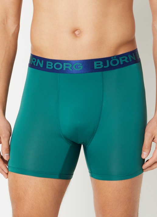 Björn Borg Boxershorts met logoband in 3-pack - voorkant 3 donkerblauw