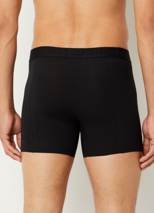 Björn Borg Boxershorts met logoband in 3-pack - achterkant 2 donkerblauw
