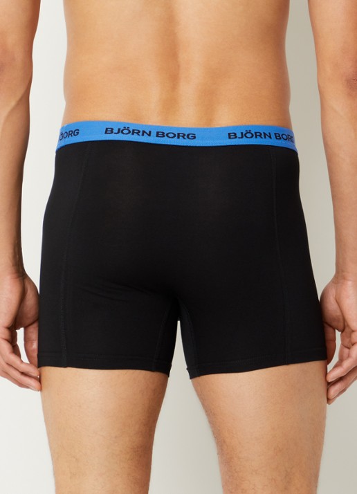 Björn Borg Boxershorts met logoband in 3-pack - achterkant 4 zwart