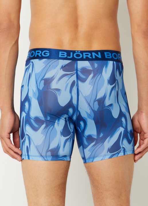 Björn Borg Boxershorts met logoband in 3-pack - achterkant donkerblauw