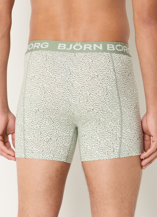 Björn Borg Boxershorts met logoband in 3-pack - achterkant 2 groen