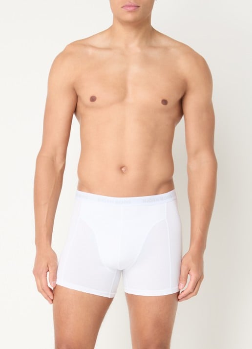 Björn Borg Boxershorts met logoband in 3-pack - voorkant 4 wit