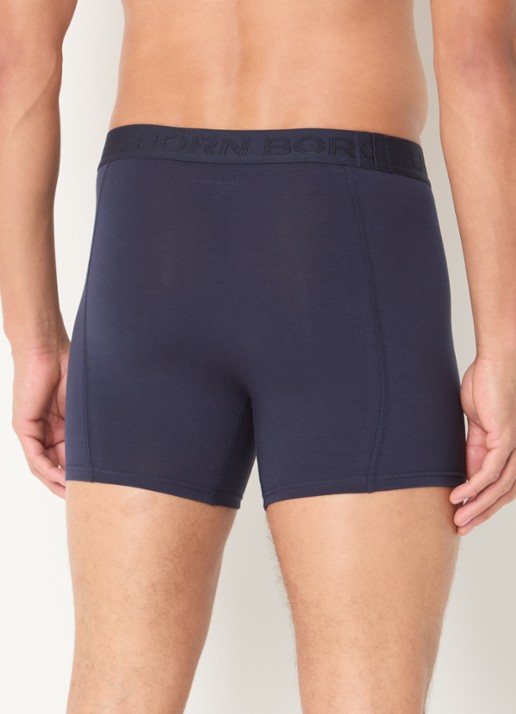 Björn Borg Boxershorts met logoband in 3-pack - achterkant 4 blauw