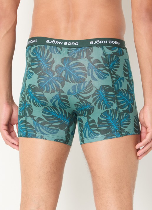 Björn Borg Boxershorts met logoband in 3-pack - achterkant 4 donkergroen