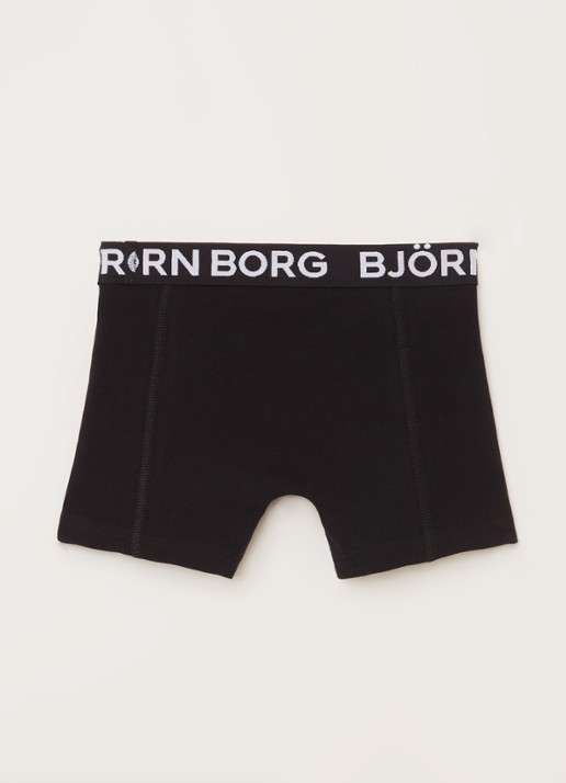 Björn Borg Boxershorts met logoband in 3-pack - voorkant 2 zwart