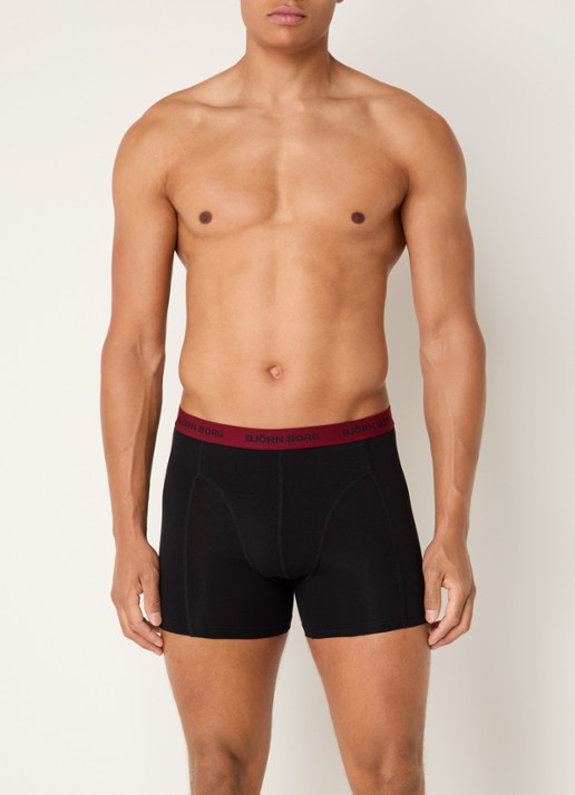 Björn Borg Boxershorts met logoband in 5-pack - voorkant 4 zwart