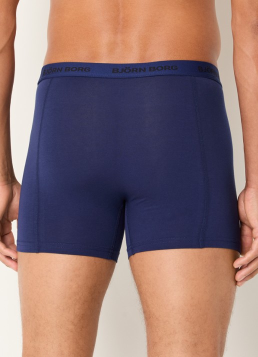 Björn Borg Boxershorts met logoband in 5-pack - achterkant 2 blauw
