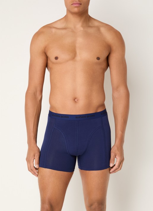 Björn Borg Boxershorts met logoband in 5-pack - voorkant 4 blauw