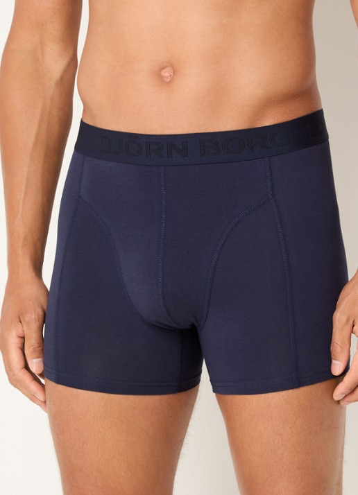 Björn Borg Boxershorts met logoband in 5-pack - detail donkerblauw