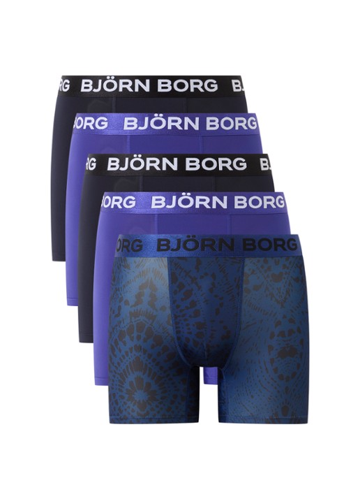 Björn Borg Boxershorts met logoband in 5-pack - voorkant 2 multicolor