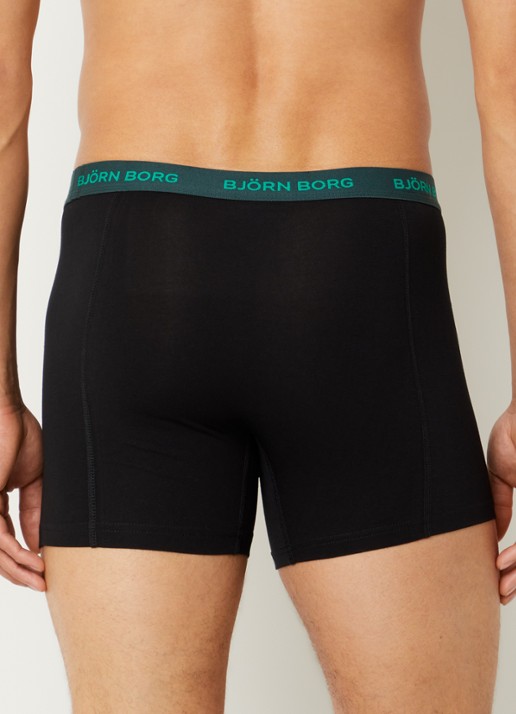 Björn Borg Boxershorts met logoband in 5-pack - achterkant 4 donkergroen