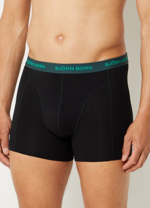 Björn Borg Boxershorts met logoband in 5-pack - voorkant 3 donkergroen