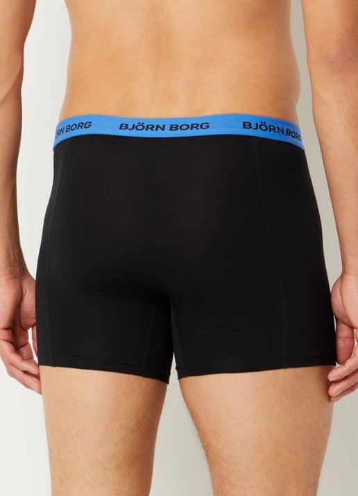 Björn Borg Boxershorts met logoband in 5-pack - achterkant 4 donkerblauw