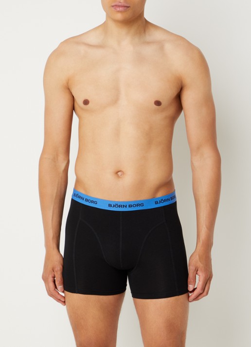 Björn Borg Boxershorts met logoband in 5-pack - detail 3 donkerblauw