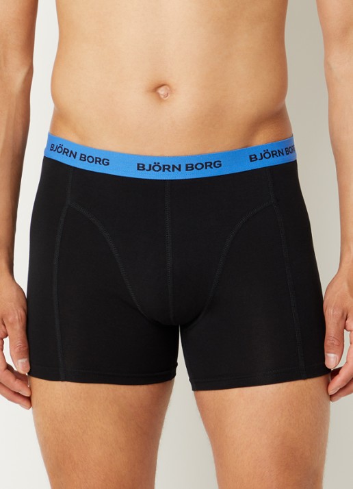 Björn Borg Boxershorts met logoband in 5-pack - voorkant 2 donkerblauw