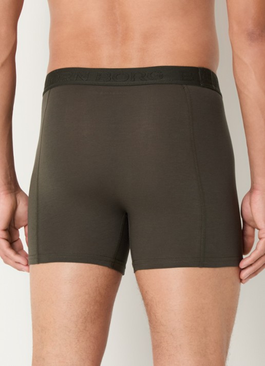 Björn Borg Boxershorts met logoband in 5-pack - achterkant 3 donkergroen