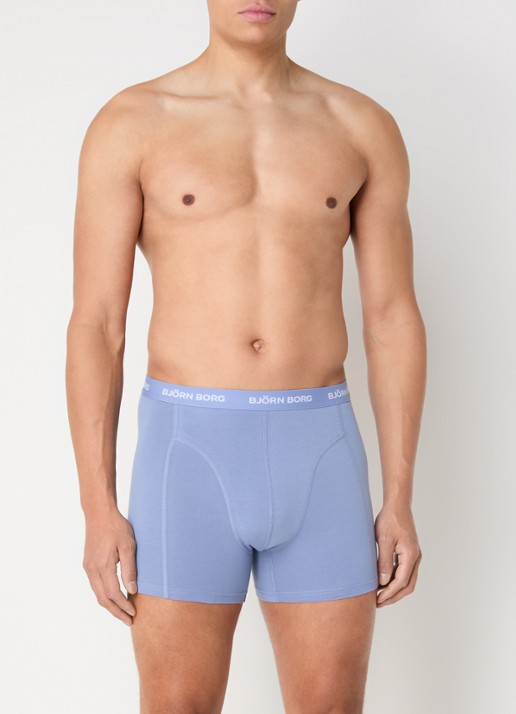 Björn Borg Boxershorts met logoband in 5-pack - voorkant 2 donkerblauw