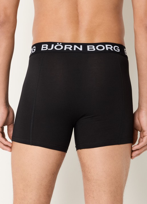 Björn Borg Boxershorts met logoband in 5-pack - achterkant zwart