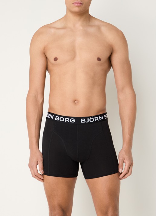 Björn Borg Boxershorts met logoband in 5-pack - voorkant 4 zwart