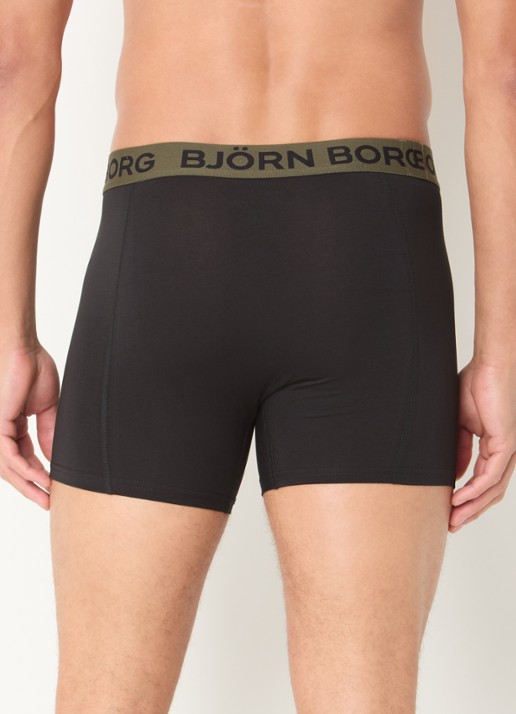 Björn Borg Boxershorts met logoband in 5-pack - achterkant 4 zwart