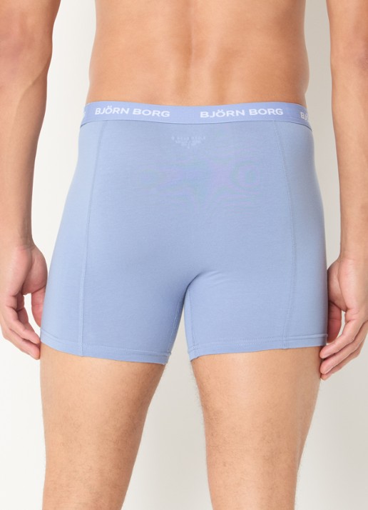 Björn Borg Boxershorts met logoband in 5-pack - achterkant 4 blauw