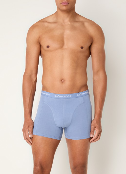Björn Borg Boxershorts met logoband in 7-pack - voorkant 2 blauw