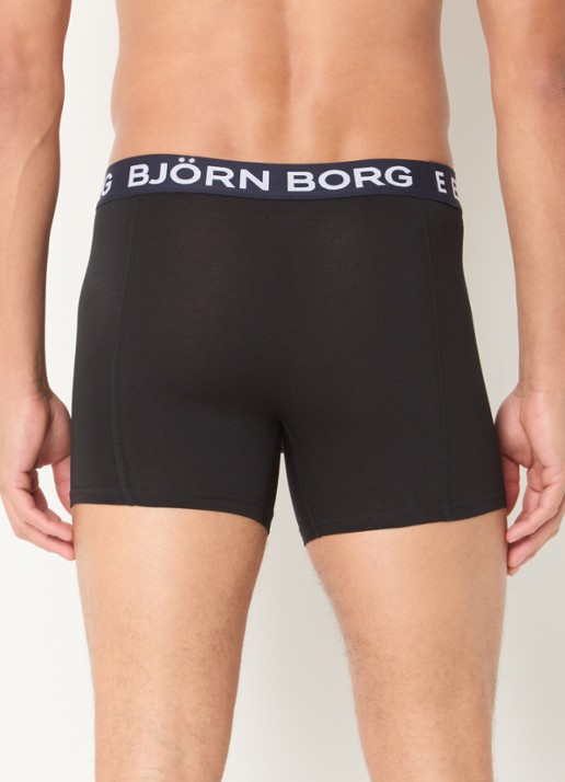 Björn Borg Boxershorts met logoband in 7-pack - achterkant 4 zwart