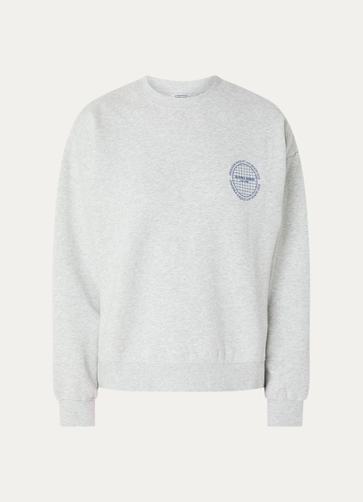 Björn Borg Boyfriend sweater met front- en backprint - voorkant 2 lichtgrijs