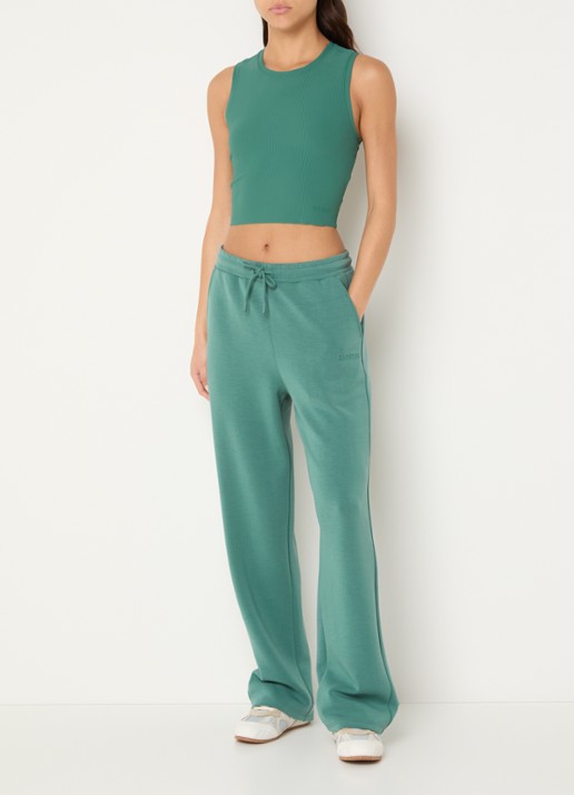Björn Borg Cropped tanktop met structuur - voorkant 4 groen