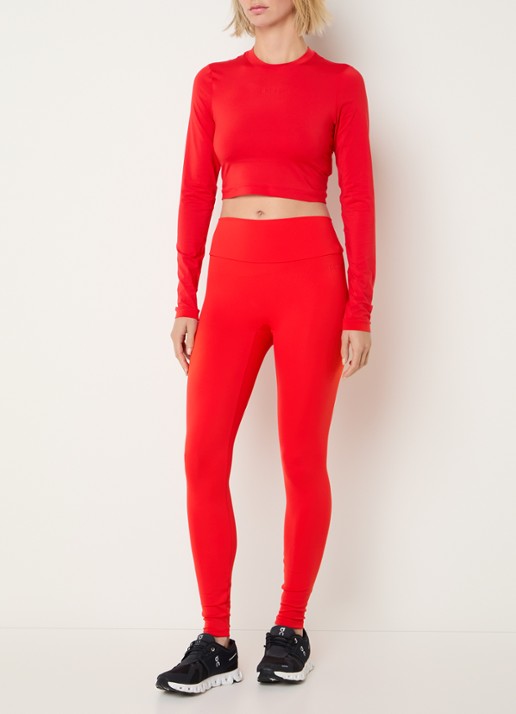 Björn Borg Cropped trainings longsleeve met logo - voorkant 2 rood