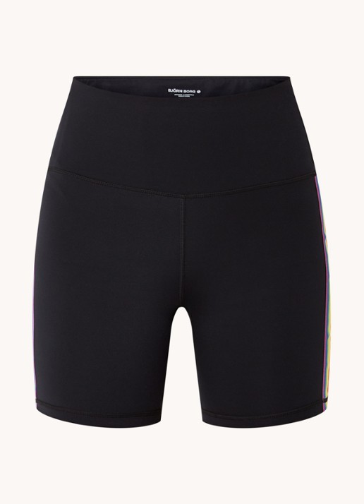 Björn Borg Fietsbroek met streepprint  - voorkant zwart
