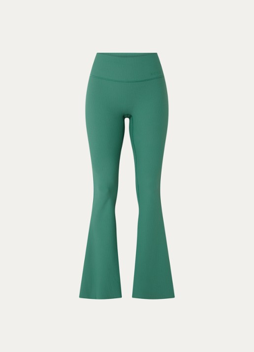 Björn Borg High waist flared fit legging met ribstructuur - voorkant 2 groen