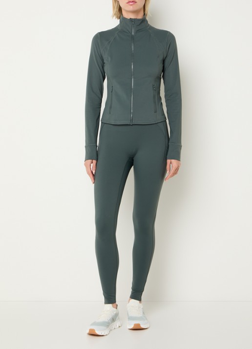Björn Borg High waist skinny fit trainingslegging met logo - voorkant 2 groen
