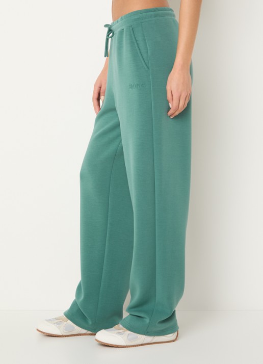 Björn Borg High waist straight fit joggingbroek met logo en steekzakken - detail 2 groen