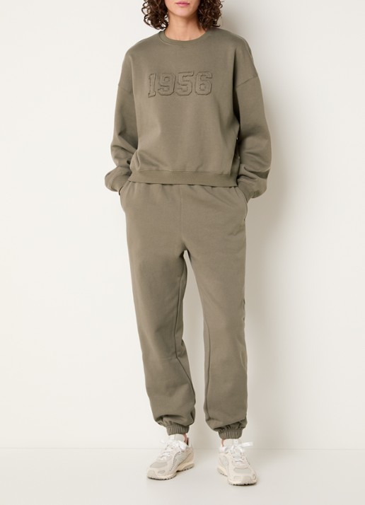Björn Borg High waist tapered fit joggingbroek met steekzakken - voorkant 3 lichtbruin