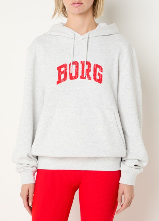 Björn Borg Hoodie met logo - achterkant grijs