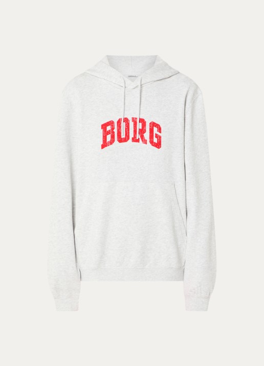 Björn Borg Hoodie met logo - voorkant 4 grijs