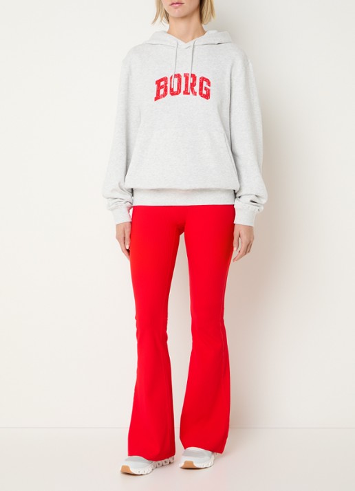 Björn Borg Hoodie met logo - voorkant 5 grijs